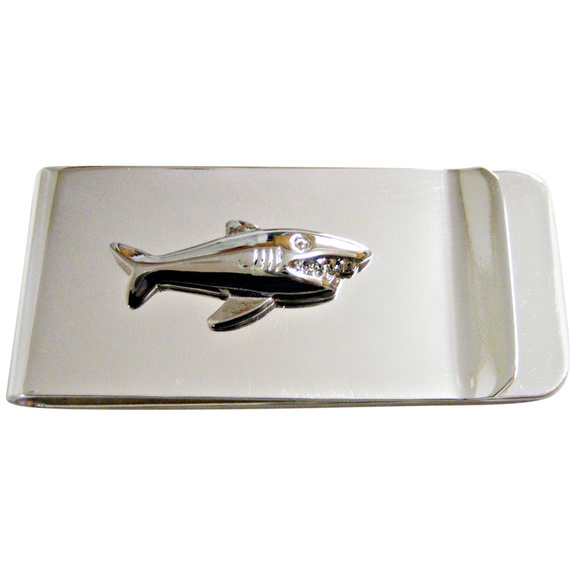 Shark Shark Money Clip Sterling Silver | Esquivel and Fees  Shark Pendant Money Clip